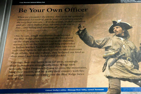 historical sign about Kings Mountain Military battle