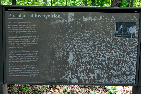 Hoover Presidential Recognition sign