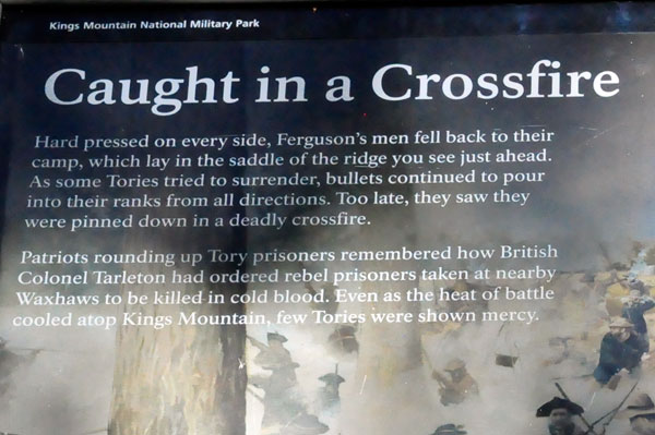 historical sign at Kings Mountain Military Park