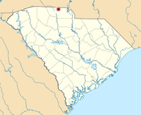 SC map showing location of Kings Mountain