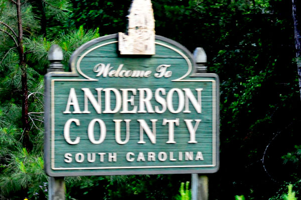 Welcome to Anderson County, South Carolina sign