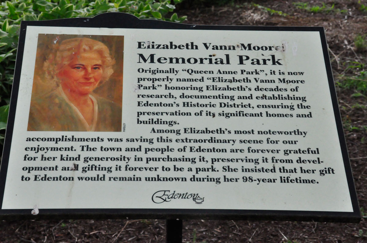 Elizabeth Van Moore Memorial Park sign