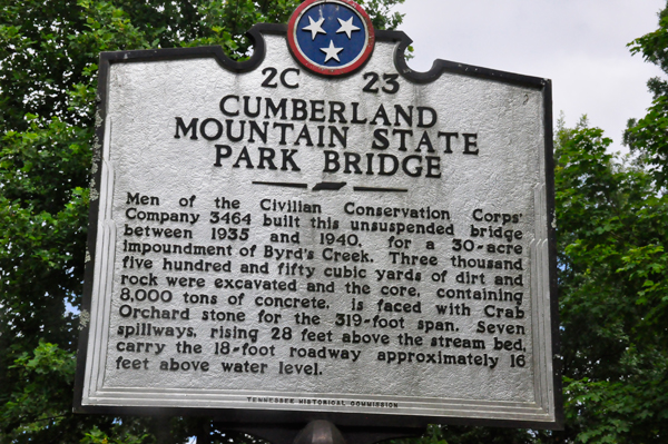 Cumberland Mountain State Park Briidge sign