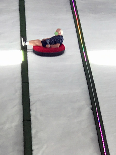 Lee Duquette on the snow slide