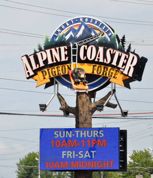 Alpine Coaster Pigeon Forge sign