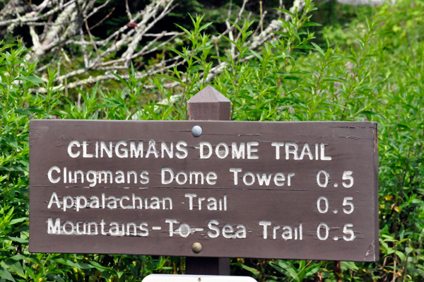 Clingmans Dome trail sign