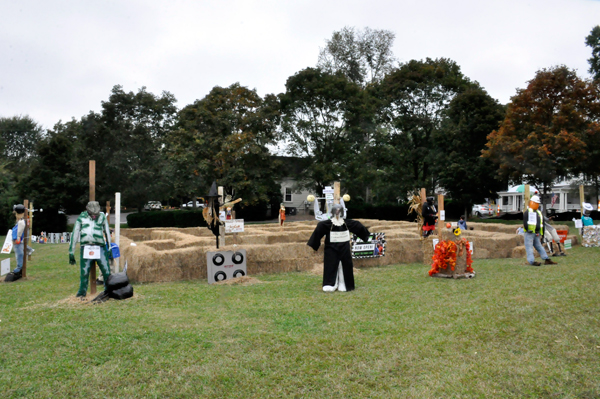 scarecrows in the maze area