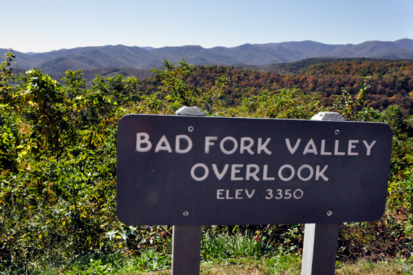Bad Fork Valley overlook sign