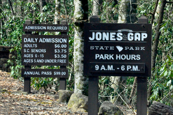 Jones Gap Admission prices and hours