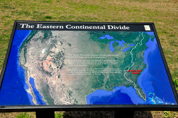The Eastern Continental Divide sign