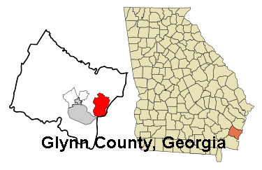 map showing locaion of Glynn County, Georgia 