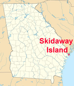 Georgia map showing location of Skidaway Island