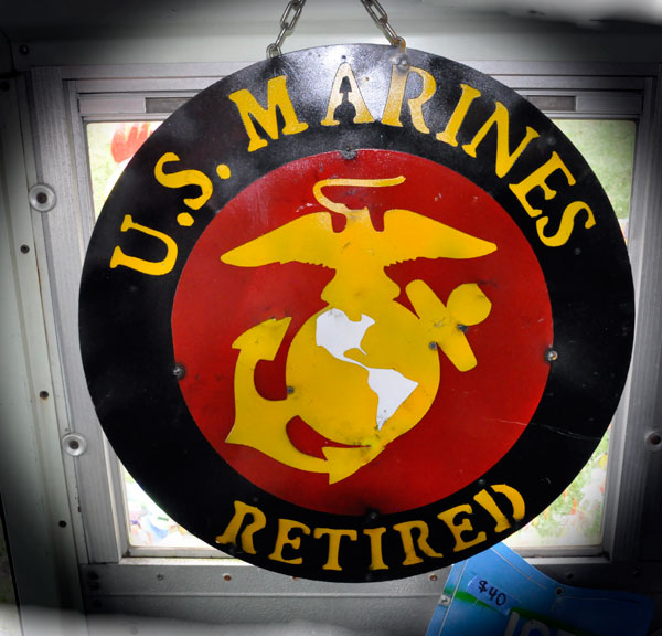 U.S. Marines Retiired sign