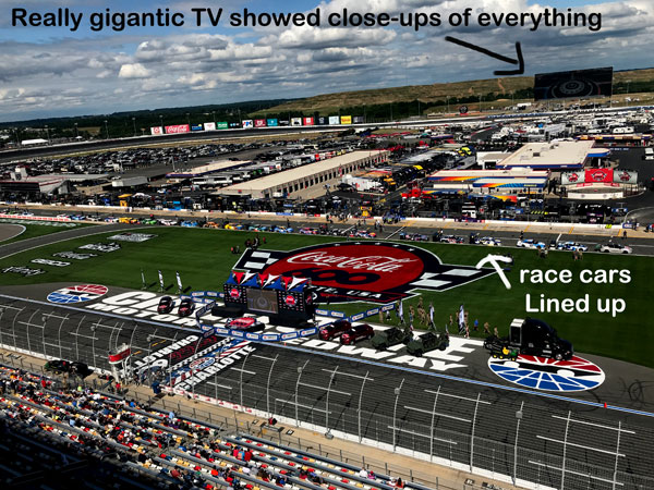 NASCAR racers lined up