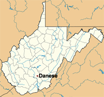 WV map showing location of Danese