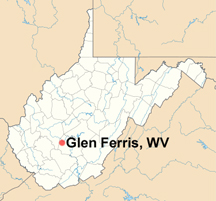 WV map showing location of Glen Ferris