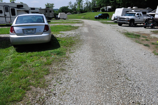 gravel road and the toad of the two RV Gypsies
