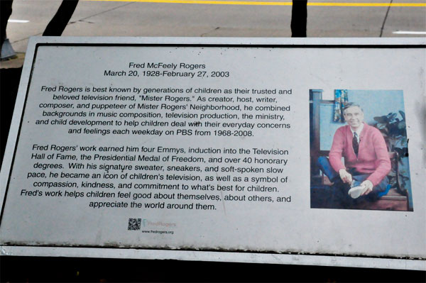 Fred McFeely Rogers information sign