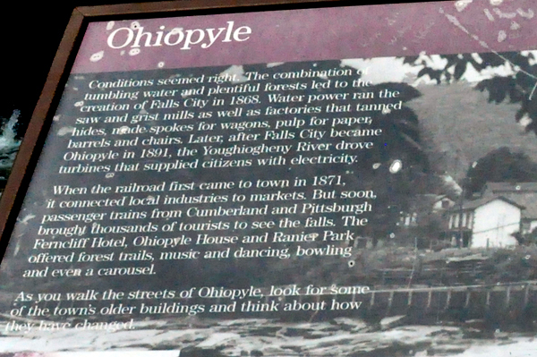 sign about Ohiopyle Falls