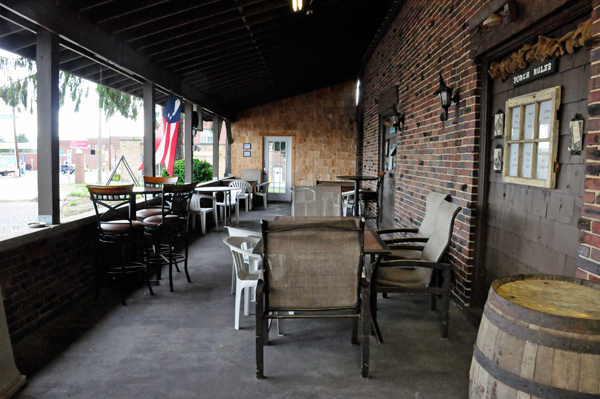 the porch outside of the Coal Miner's Restaurant