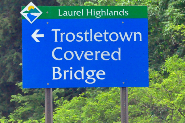 Trostletown Covered Bridge sign