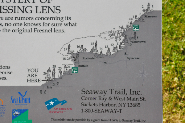 map of lighthouses on The Seaway Trail
