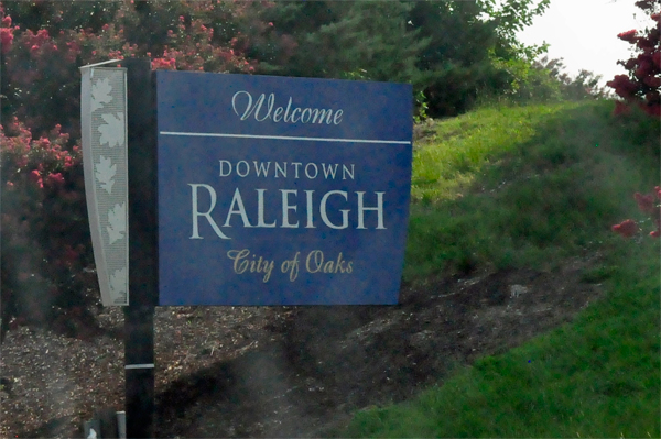 Welcome to Raleigh NC sign
