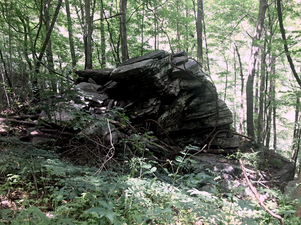a big rock along the trail