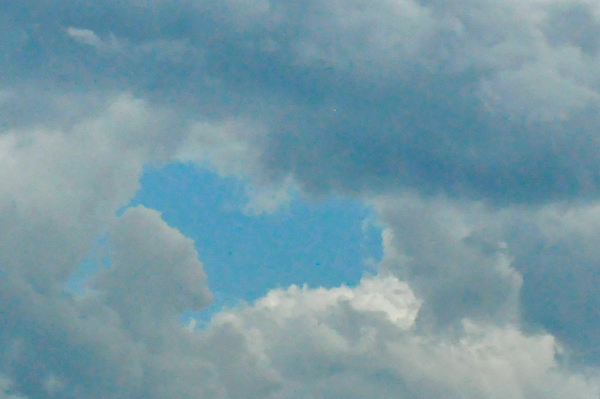 blue heart in the sky