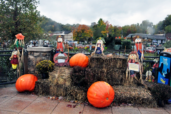 pumpkins and scarecrows