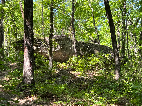 big rock at Peachtree Rock Heritage Preserve