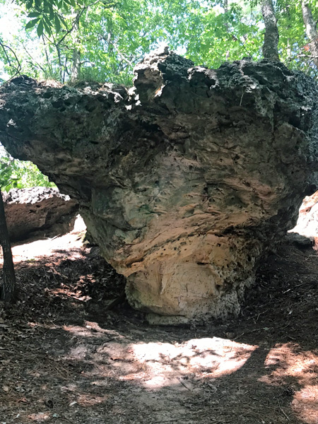 big rock at Peachtree Rock Heritage Preserve