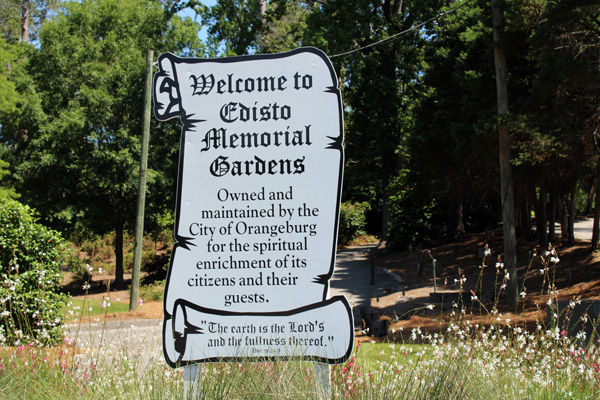 sign - Welcome to Edisto Memorial Gardens