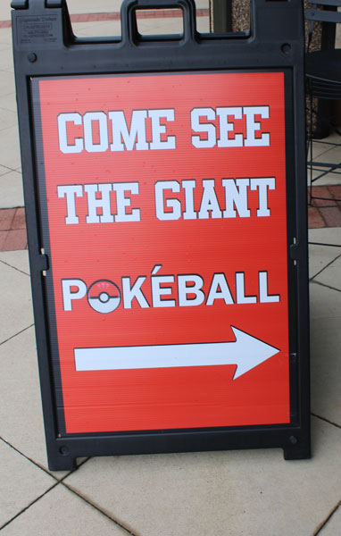 Giant Pokeball sign