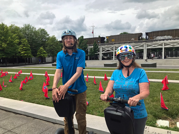 Karen Duquette and the Segway tour guide