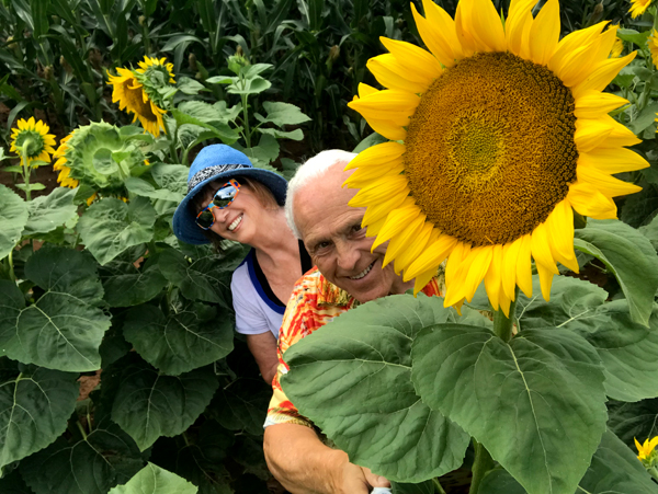 The two RV Gypsies and a big sunflower