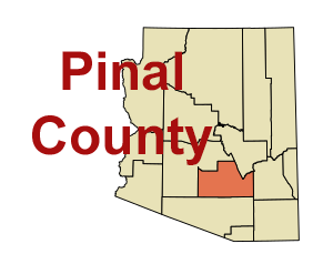 Arizona map showing location of Pinal County