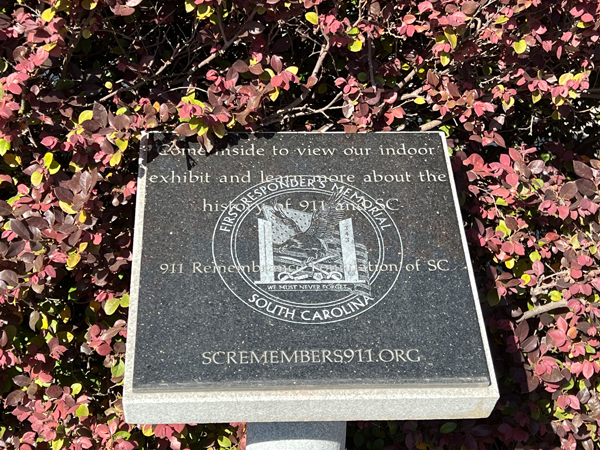 First Responders Memorial plaque