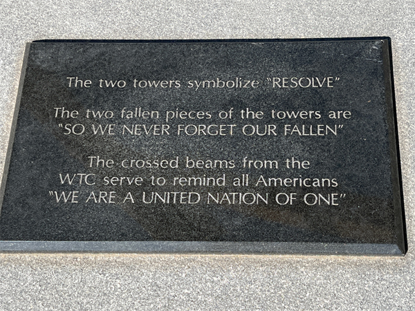 twin tower plaque