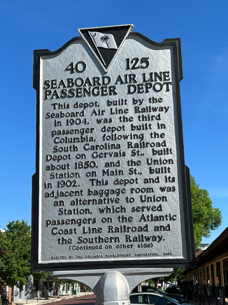 Seaboard Air Line Passenger Depot sign