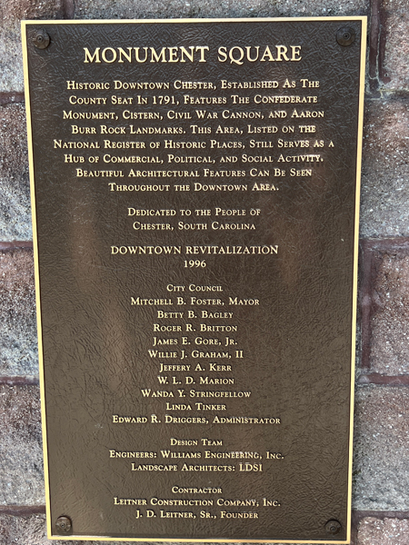 Monument Square plaque
