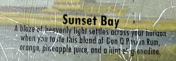 Sunset Bay cocktail sign