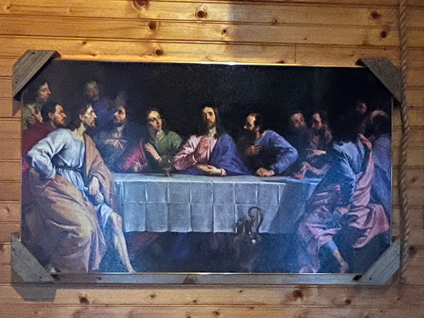 Last Supper photo on the wall