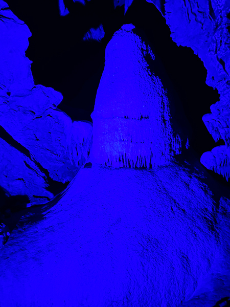 blue lights in Shenandoah Caverns