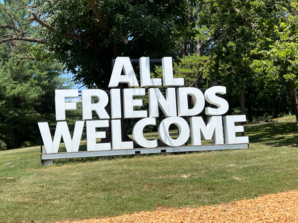 All Friends Welcome sign