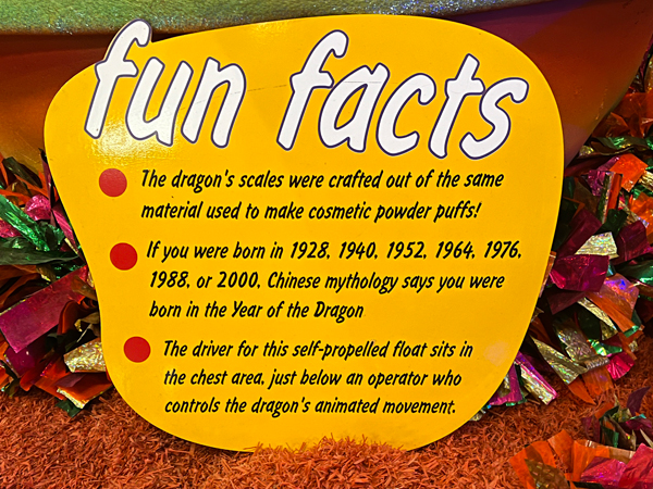 fun facts about the dragon float