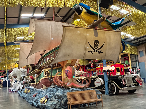 The Pirate Ship float with octopus, parrot and more