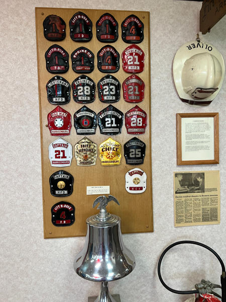 fire plaques, hats, bells and news
