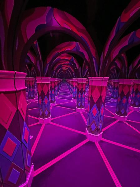 pink and purple mirror maze