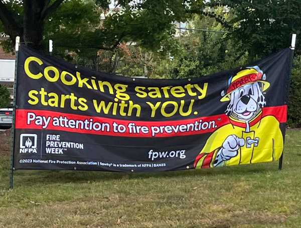 Fire Prevention Week Cooking Safety sign